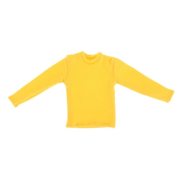 1/12 Scale Mini Long Sleeve Shirt Durable Fashion Casual Uniform Outfit Costume Yellow