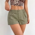 thumbnail image 2 of CAIVO Women Workout Utility Shorts Green With Elastic Waist And Pockets Breathable Stretchy Dance And Sport Short Mid Length Cozy Summer Outdoor Casual Solid Color Bottoms, 2 of 4