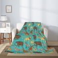 thumbnail image 2 of Rateoe Cute Animals Pattern Flannel Throw Blanket, Ultra-soft Blanket for Bed, Couch, Car, Hypoallergenic Anti-pilling blanket-50"x40"(Vertical), 2 of 6