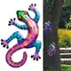 thumbnail image 1 of Decoración de pared de gecko de hierro Decoración del hogar Obra de arte Adorno colgante para exteriores para árboles Cercas Porches, 1 of 7