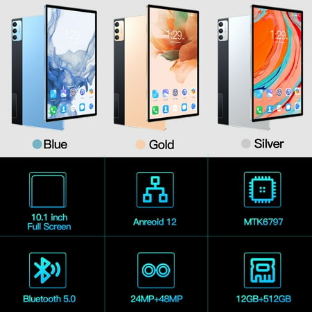 2023 New Tablet PC 10.1 Inch Android 12 Tablets 5G Network Dual SIM Deca Core 6GB RAM 128GB