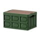 thumbnail image 2 of Caja de almacenamiento plegable exterior 20L | Organizador portátil de acampada con tapa de madera desmontable | Contenedor de plástico apilable para maletero de coche, armario, picnic, ropa, verde, 2 of 9