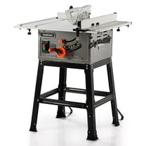 EastVita 10 Inch Table Saw with Stand,Wood Cutting Machine,15A,5000RPM,90° Cross Cut/0-45° Bevel Cut,Adjustable Blade Height,Includes Push Stick
