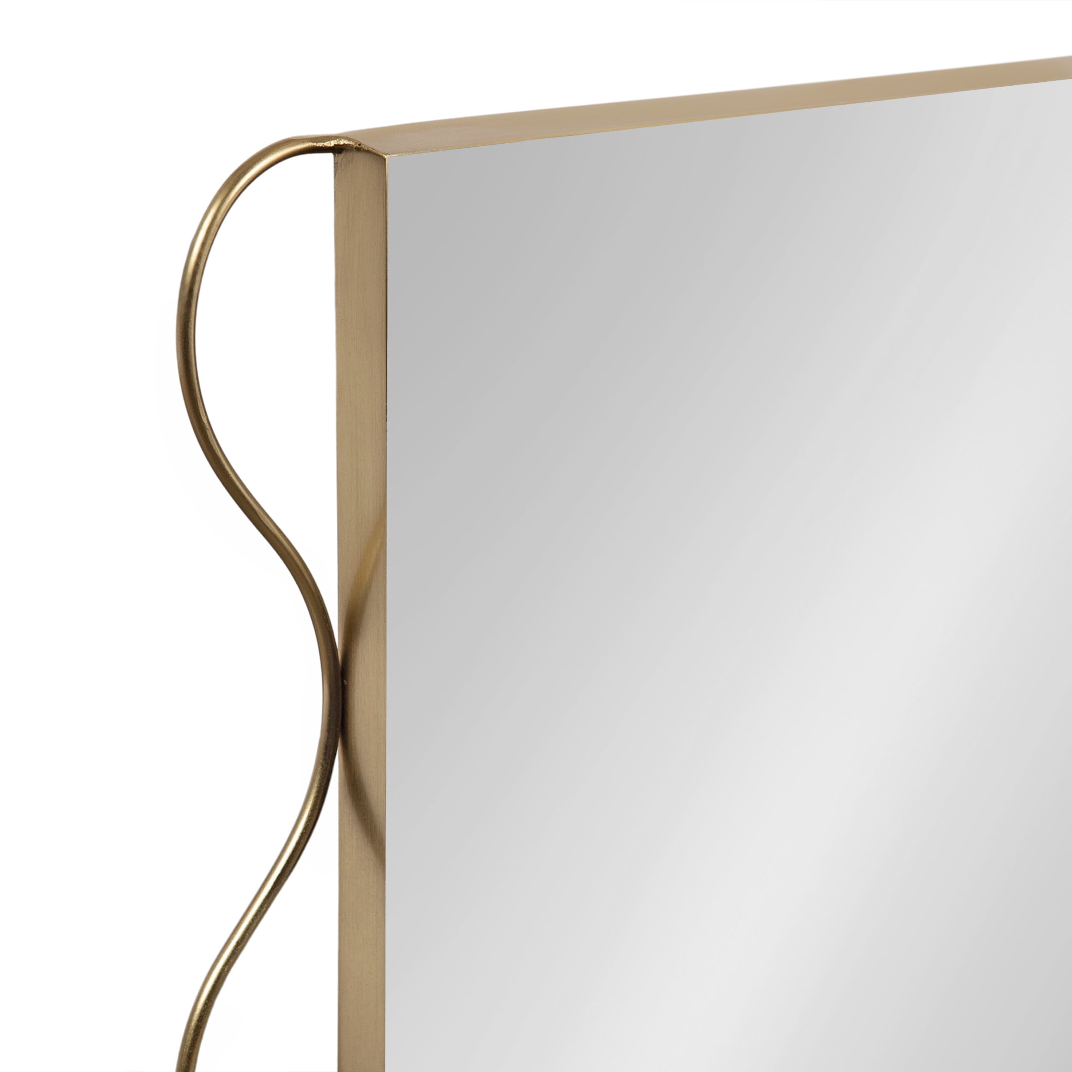 Kate and Laurel Wriggle Modern Scalloped Rectangle Mirror, 24 x 36, Gold, Decorative Wavy Mirror with Unique Rippled Edge for Use as Contemporary Bathroom Vanity Mirror