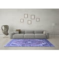 thumbnail image 3 of Ahgly Company Machine Washable Indoor Rectangle Persian Blue Traditional Area Rugs, 3' x 5', 3 of 4