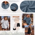 thumbnail image 4 of SUNBS Womens Sweatshirts Polo Collar Half-Button Oversized Long Sleeve Lounge Pullover Tops, 4 of 8
