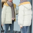 thumbnail image 2 of Lindreshi Puffer Jacket Womens Women Hooded Zippers Loose Long Sleeve Bomber Warm Blouse Coat Jackets, 2 of 5