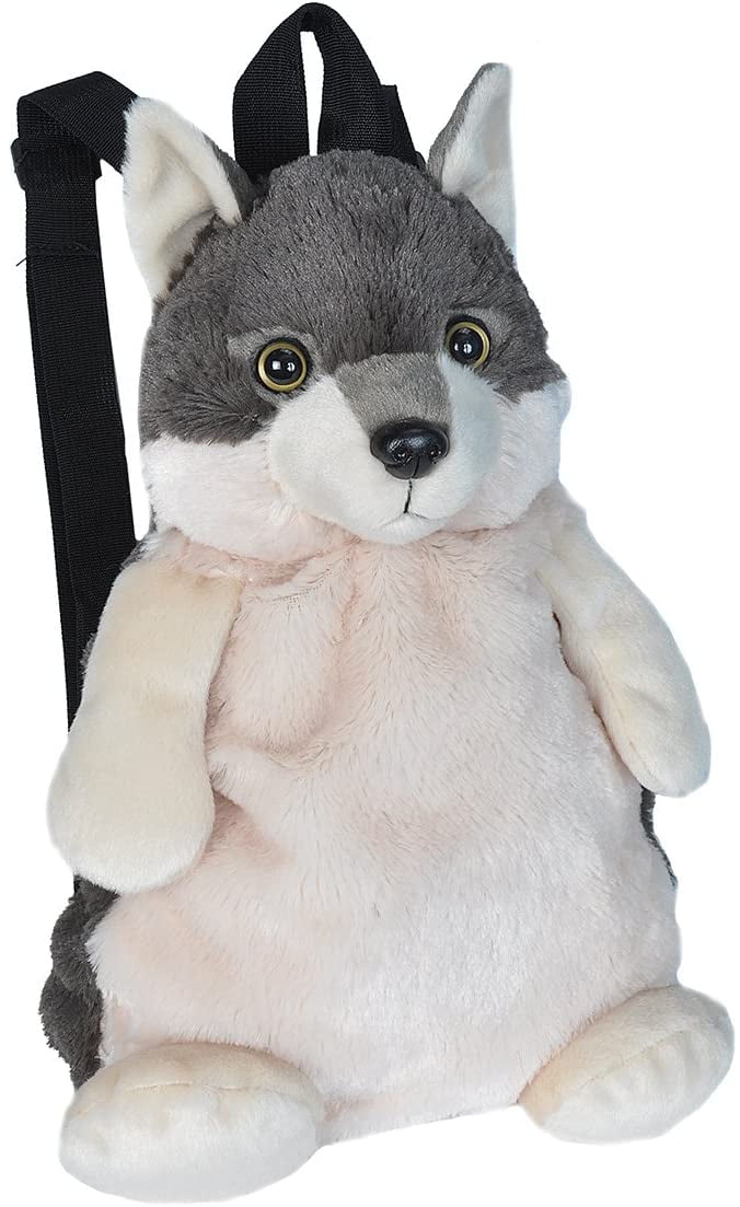 Wild Republic Wolf Backpack, Mini Backpack, Animal Bag, Kids Gifts, Plush  Zoo Animal, 14 Inches, Multi (20991) 