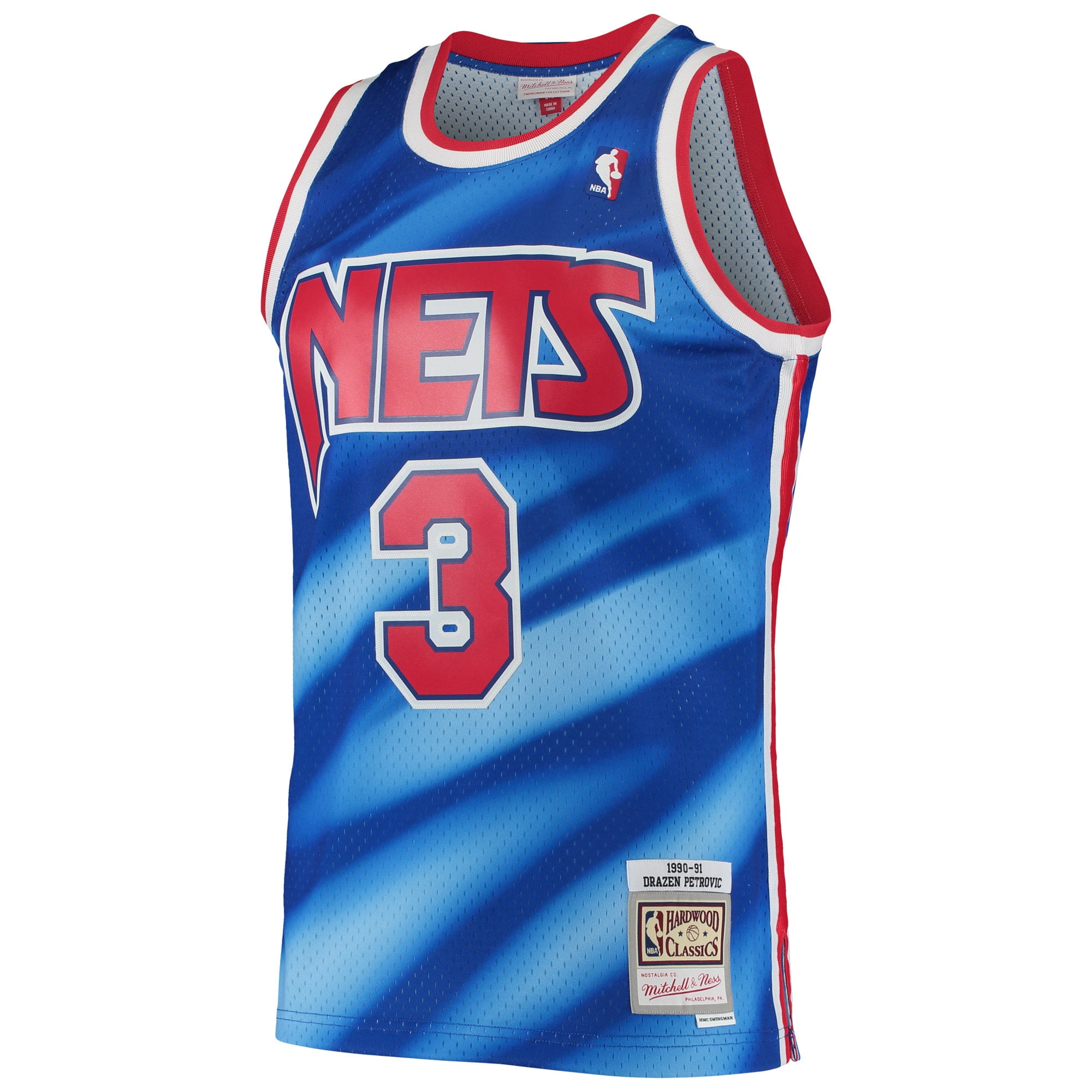 Mitchell & Ness Drazen Petrovic New Jersey Nets 1990-91 Swingman Jersey - Blue Throwback (Large)