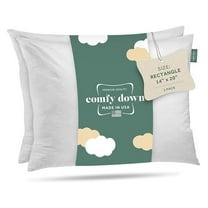 14x20 Decorative Throw Pillow Insert, Down and Fill, 100% Cotton Cover 233 Thread Count, Rectangle Pillow Insert - Made in USA (Single) (Set of 2)