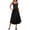 Black, variant on Women's Sleeveless A-Line Midi Dress with Pockets, Casual Square Neck Fit and Flare Summer Graduation Dress