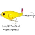 thumbnail image 6 of 2pc Premium Topwater Fishing Lure with Propeller Tail & Rust-Proof Treble Hooks - Realistic 3D Holographic Eyes, High-Index Plastic, Mixed Colors (Yellow/White, Green/Blue, White/Black) - Ide, 6 of 9