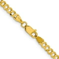 thumbnail image 2 of 14K Yellow Gold 3.7mm Solid Polished Light Flat Cuban Chain 24 Inch, 2 of 6