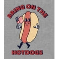 thumbnail image 2 of Americana Bring On The Hotdogs Crew Neck Short Sleeve Adult T-shirt-Medium-Heather Gray, 2 of 3