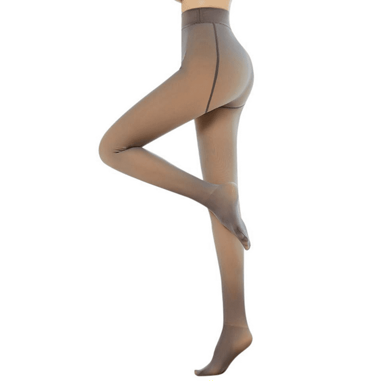 Women's Fleece Lined Leggings Tights Winter Pantyhose Transparent Elastic  Warm Thick Stocking Without Socks