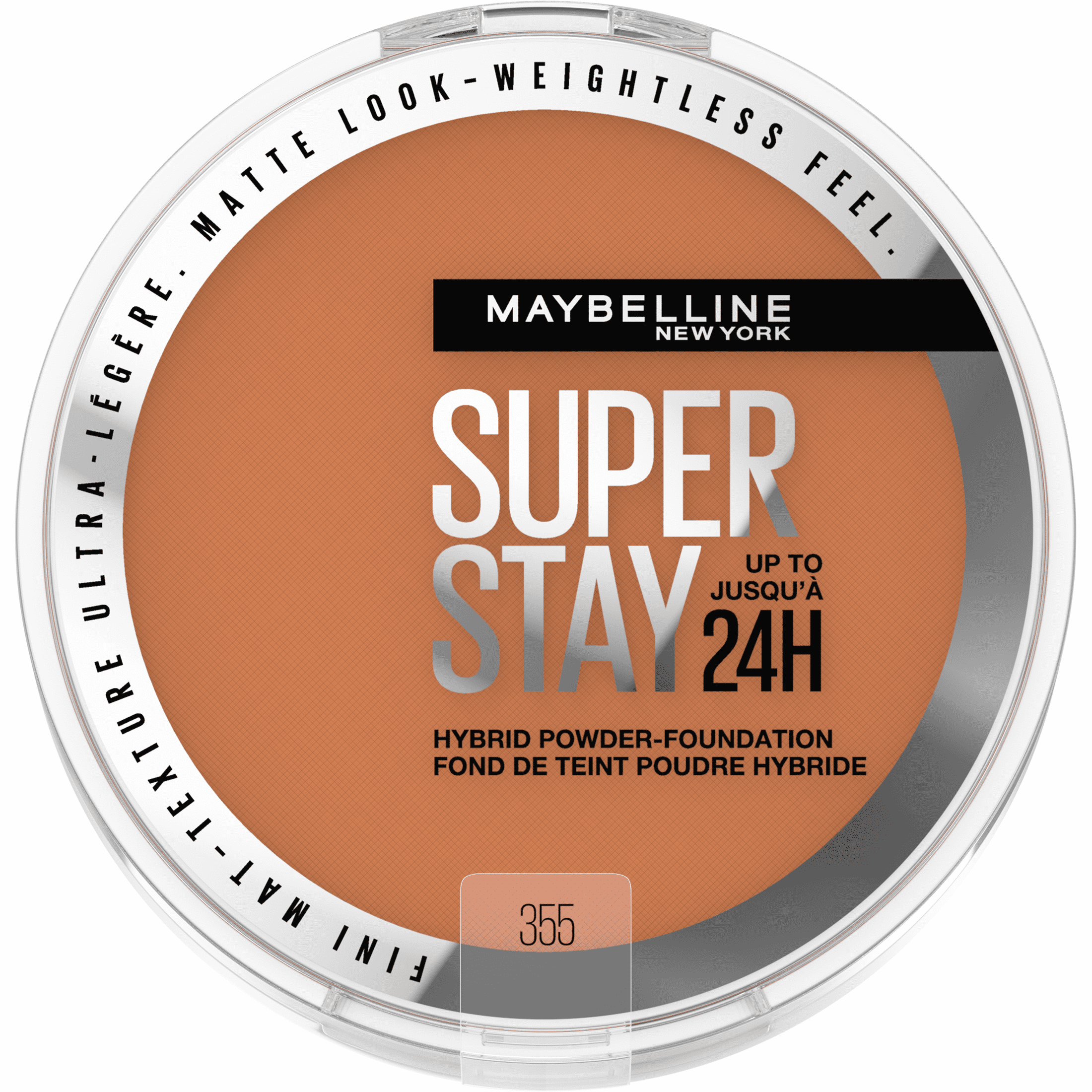 (2 pack) Maybelline Super Stay Hybrid Powder Foundation Makeup, Soft Matte Finish, Color 355, 0.21 oz
