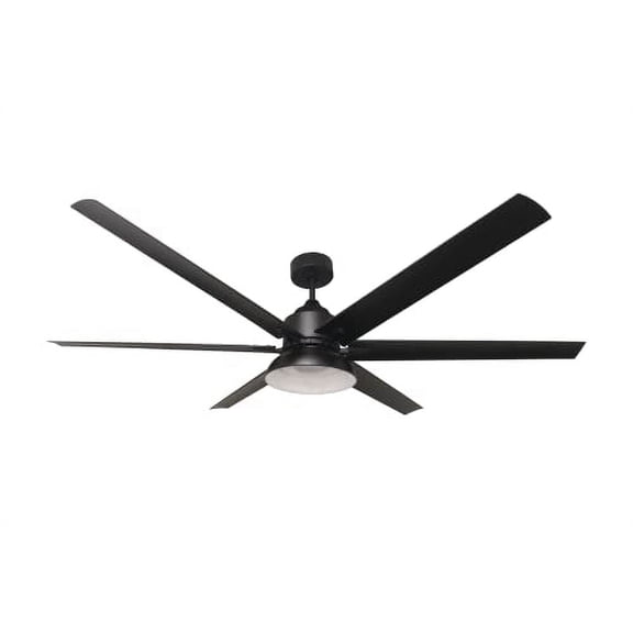 H HOMENHANCEMENTS 72" Indoor/Outdoor Matte Black Integrated LED Ceiling Fan with Light