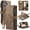 Brown, variant on for iPhone 16 Plus Wallet Case with Card Slots, Zipper Pocket and Magnetic Flip Folio, RFID Blocking Card Holder Stand Leather Detachable Wristlet Strap 3-in-1 Case for Women and Men,Brown