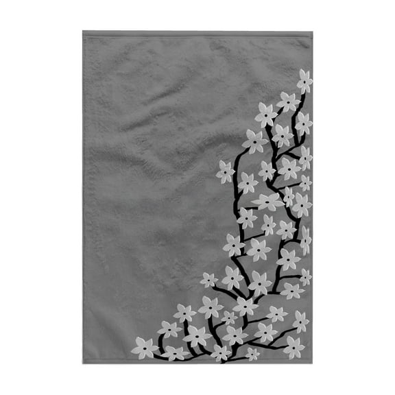 3dRose, Pretty Grey Flower Blossum Print, 15x22 Hand Towel
