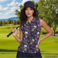 thumbnail image 2 of Yuyamidu Purple Skull Womens Sleeveless Golf Shirts Tank Tops Stretchy Breathable Fabric, Slim Fit, Quarter Zip Collar, Suitable for Golf Practice, Tennis, Casual Outdoor Sports Wear, 2 of 8