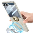 thumbnail image 2 of Allytechgroup Case for Samsung Galaxy Z Flip 7 with Magnetic Ring Kickstand, Tempered Glass Back Lightweight Non-Slip Shockproof Cover, Wireless Charging Support for Galaxy Z Flip 7, Silver, 2 of 9