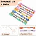 thumbnail image 2 of 8 Skeins 70 Yards Colored Stitch Thread Variegated Embroidery Floss Polyester Colorful Cord Soft Rainbow String for Hand Sewing Making Bracelets Birthday Wedding Stitching Crafts DIY, 2 of 9