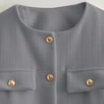 thumbnail image 3 of Ailaofu Women's Tweed Jacket Cropped Blazers Spring Summer Round Neck Business Work Office Plaid Jacket, 3 of 3