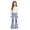 Blue, variant on SGMVNU Girls Flared Pants High Waist Bell Bottom School Uniforms Pants Stretch Casual Trousers with Pockets, Size 15-16 Years, White