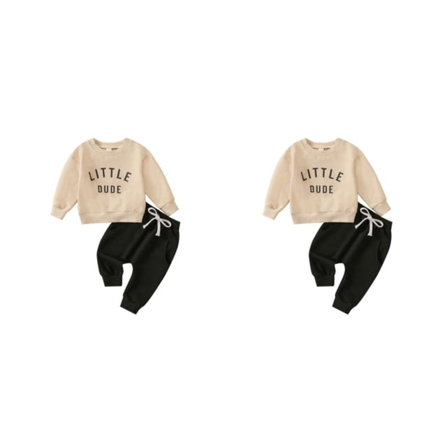 Minnieouse Conjunto de ropa para niño, traje de otoño, pantalones para chico, traje de mano de obra, piel transpirable, cierre lavable, Beige 70cm 2piezas