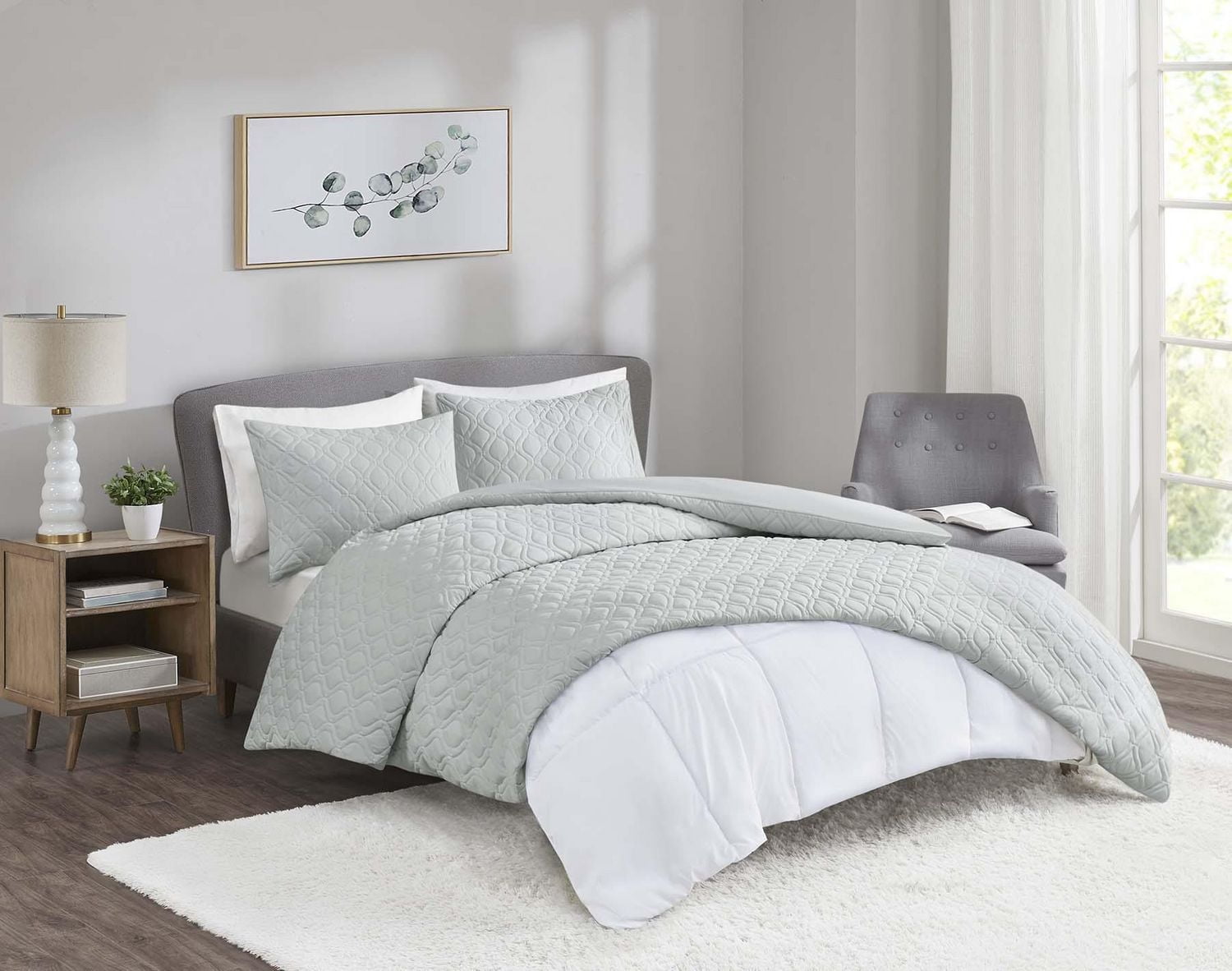 Hometrends 3pc Quilted Duvet Cover Set