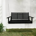 thumbnail image 5 of Innovaze 4.5 ft Wooden Porch Swing with Hanging Chains and 7mm Springs, Heavy Duty 800 LBS, Black, 5 of 7
