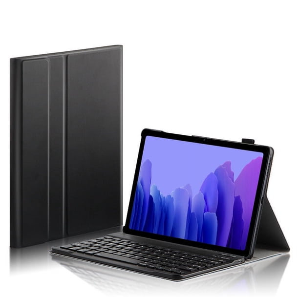 Fintie - Funda con teclado para Samsung Galaxy Tab A7 10.4 2020 modelo (SM-T500/T505/T507), funda delgada y ligera con soporte con teclado Bluetooth inalámbrico desmontable magnéticamente, color negro Adepaton CZDZ-ZC36-1