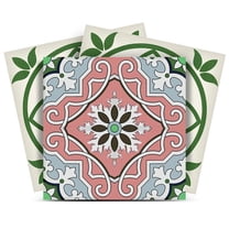 HomeRoots 556414 12 x 12 in. Vintage Green & Taupe Mosaic Peel & Stick Removable Tiles