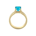 thumbnail image 4 of Blue Topaz 5.20 ctw Ring with Diamonds 14K Yellow Gold Bridge Channel set Princess, 4 of 7