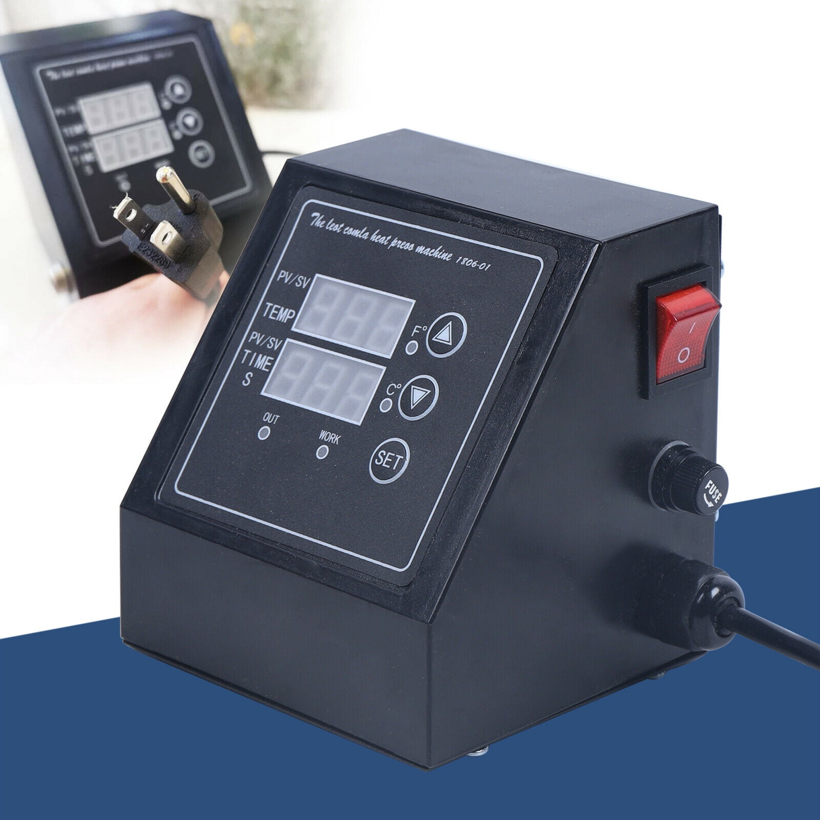 TOOL1SHOoo Digital Dual Control Box For Heat Press Machine 110v US Plug 800W