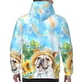 thumbnail image 7 of Pofeuu French Bulldog Sunflowers Bubbles Print Mens Casual Hooded Collar Drawstring Hoodies Pullover Sweatshirts Casual Long Sleeve Shirts-XX-Large, 7 of 7