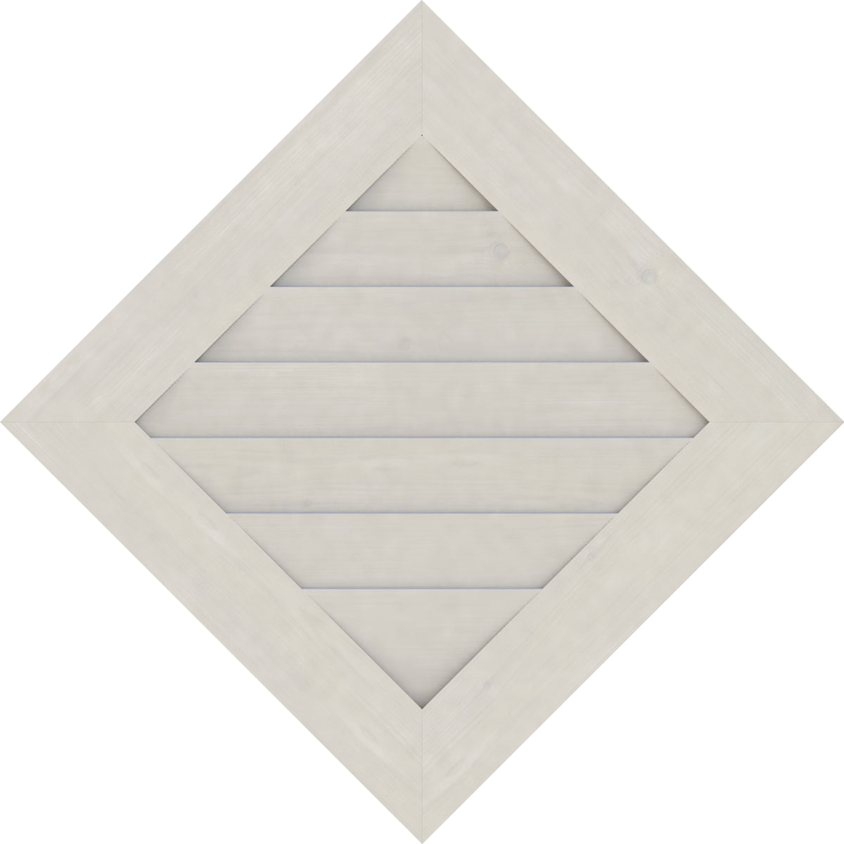 16"W x 16"H Diamond Gable Vent (22 3/8"W x 22 3/8"H Frame Size): Primed, Non-Functional, Smooth Pine Gable Vent w/ Decorative Face Frame
