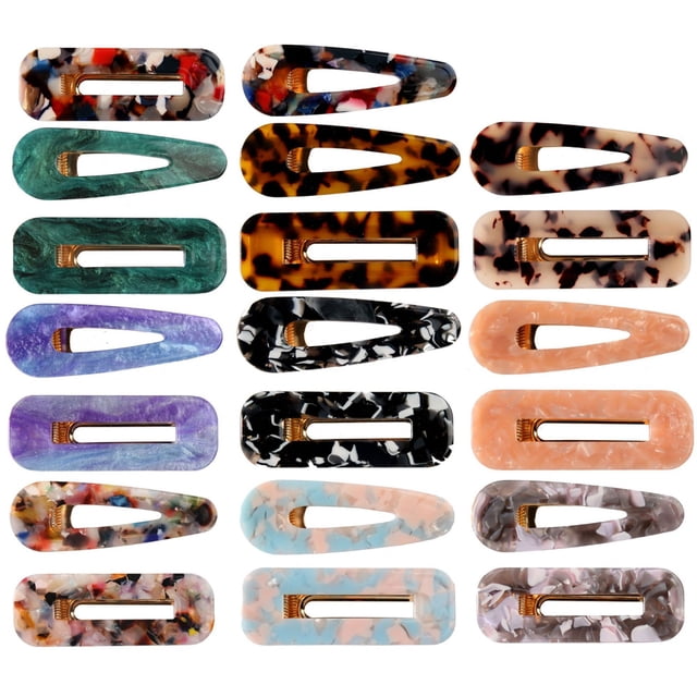20 pinzas para el pelo, pasadores para el pelo, horquilla geométrica con purpurina, accesorios elegantes para el cabello, regalos para mujeres y niñas