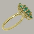 thumbnail image 3 of LBG British Made 9k Yellow Gold Natural Emerald Womens Promise Ring - 33 size options - Size 6, 3 of 6