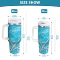 thumbnail image 3 of Blue Water Surface Pattern Water Bottles 30oz Insulated Tumblers Double-Walled Ergonomic Handle Leak Proof, 3 of 10