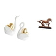 thumbnail image 5 of CarpNettore Elegant Swan and Horse Figurines Artistic Tabletop Ornaments for Home Decor Unique Sculpture Statues for Bookshelf Desk and Living Room Decoration, 5 of 8