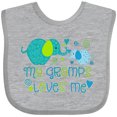 thumbnail image 3 of Inktastic My Gramps Loves Me Cute Elephants Boys or Girls Baby Bib, 3 of 4