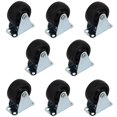 thumbnail image 1 of Luomorgo Roue Unique en Caoutchouc 1,5 Pouces Dia Rigide Plaque Supérieure Non Pivotante Roulettes Fixes 8 Pcs, 1 of 4