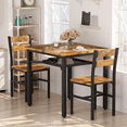 thumbnail image 4 of Cvortll Dining Table for 2, Wooden Dinner Table Sets, 3-Piece Industrial Square Dinette Set for Dining Room, Small Space, Brown, 4 of 9