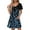 Blue, variant on Summer Casual Dresses for Women, Women's Fashion Summer Print Short-sleeved V-neck Casual Dress