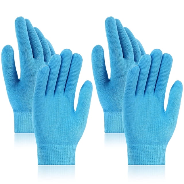 Guantes hidratantes JINMJMXG para manos secas con forro de gel azul