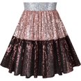 thumbnail image 4 of Sunny Fashion Girls Dress Silver Brown Shiny Glitter Sequin Color Block Sleeveless 5 Years, 4 of 5