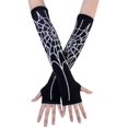 thumbnail image 1 of JISEN Gants Punk d'Hiver Tricotés Extensibles Doux Sans Doigts Filet Araignée, 1 of 4