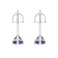 thumbnail image 4 of Clara Pucci 0.5Ct Natural Amethyst Round Cut VVS1 Screw Back Stud 14k Solid hypoallergenic Gold Designer Earrings For February, 4 of 7