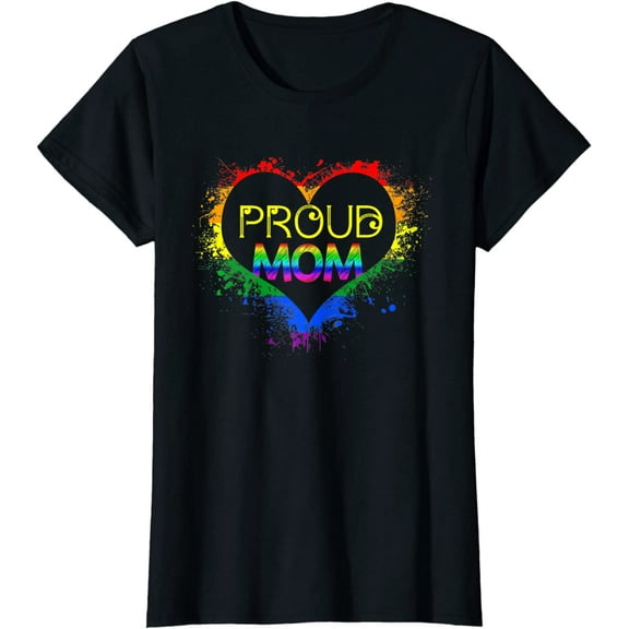 Women Tops Pride Shirt Proud Mom LGBT Short Sleeve T-Shirt